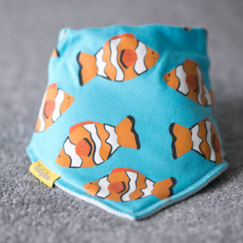 Fishy fishy organic cotton DribbleBoo bandana bib