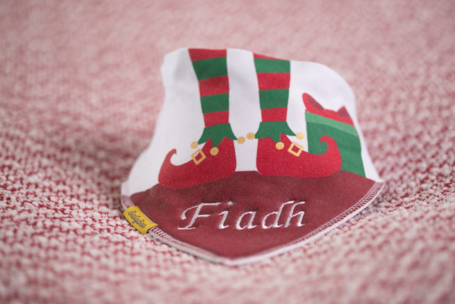 Personalised Elf organic cotton DribbleBoo bandana bib