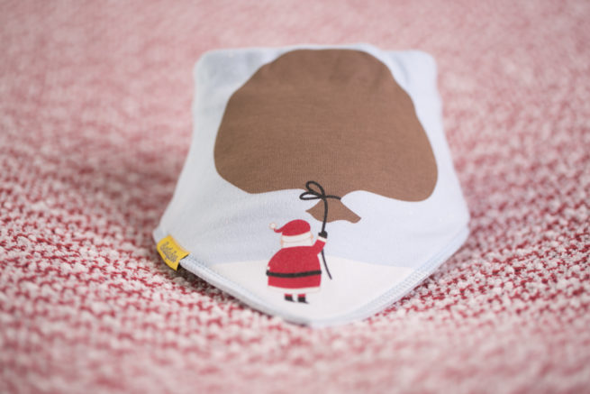 Santa's big bag of toys organic cotton DribbleBoo bandana bib