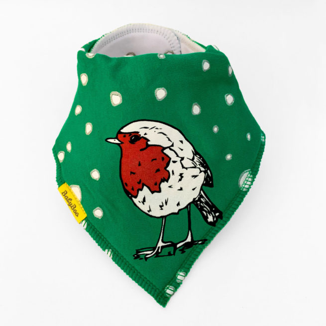 Green Robin Fauna Kids organic cotton DribbleBoo bandana bib