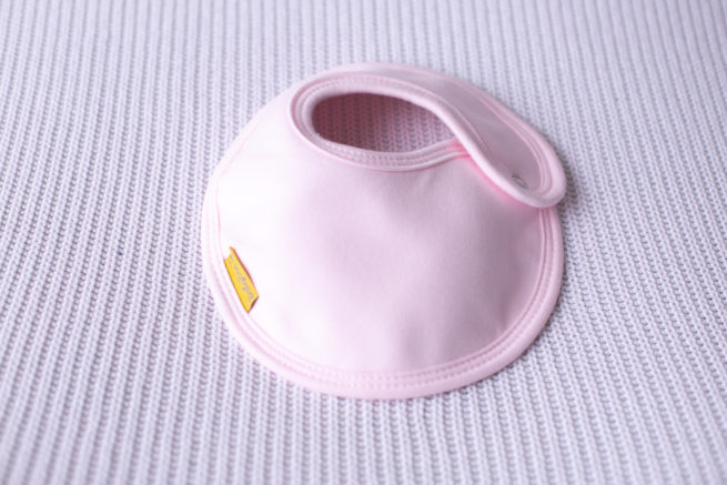 Personalised Baby Pink organic cotton LittleBoo baby bib