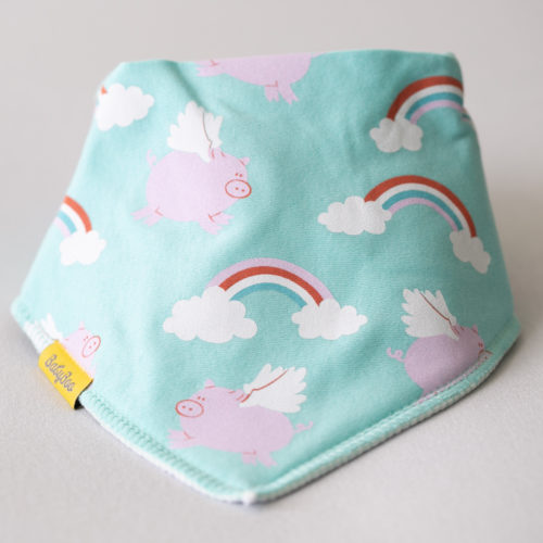 Flying pigs organic cotton DribbleBoo bandana bib