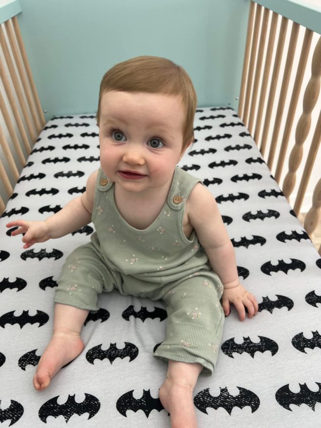 Grey Batman organic cotton BeddyBoo fitted sheet