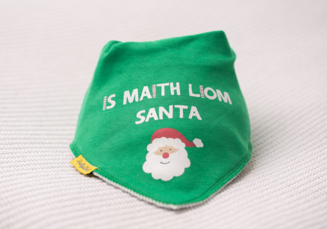 Is maith liom Santa organic cotton DribbleBoo bandana bib