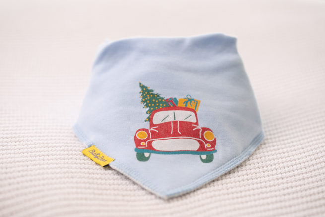 Driving home for Christmas organic cotton DribbleBoo bandana bib