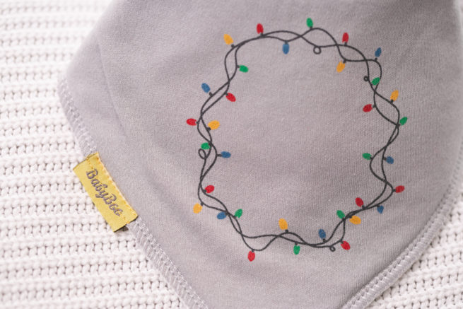 Fairy lights organic cotton  DribbleBoo bandana bib - Image 2