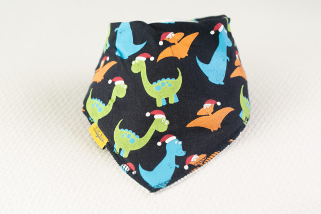 Christmas Dinos organic cotton DribbleBoo bandana bib