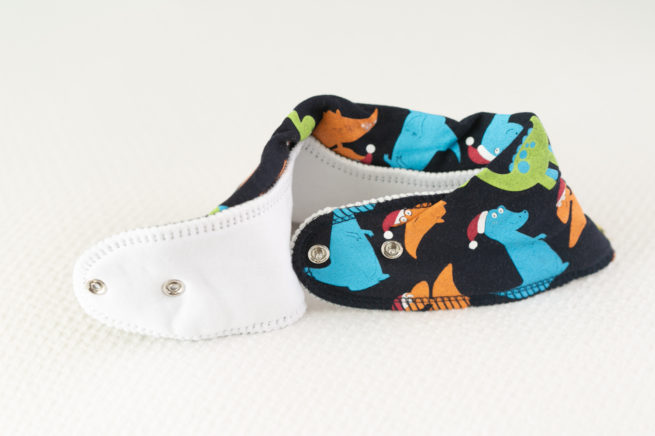 Christmas Dinos organic cotton DribbleBoo bandana bib - Image 4