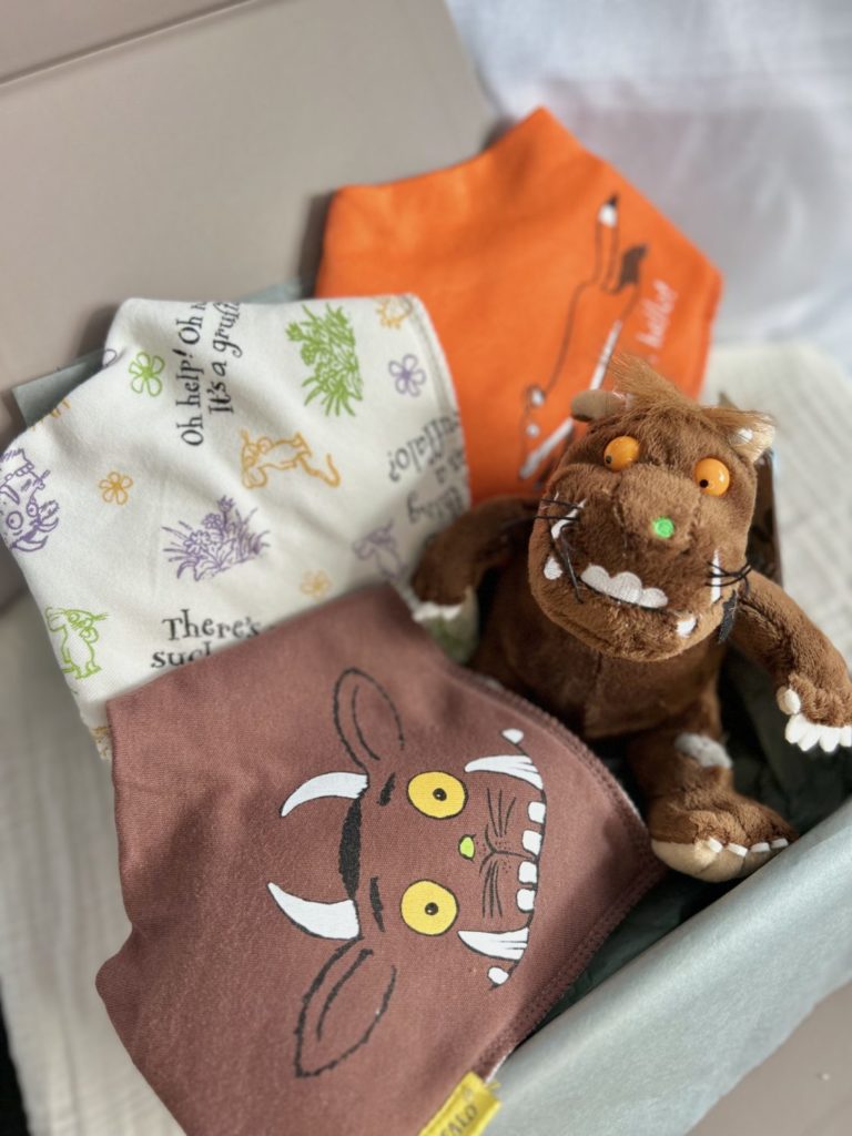 The Gruffalo Gift Box with bibs and teddy bear - BabyBoo.ie