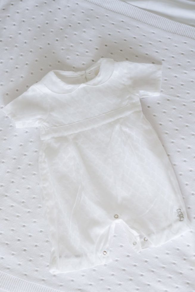 Lattice style organic cotton romper (Oisín) - Image 11