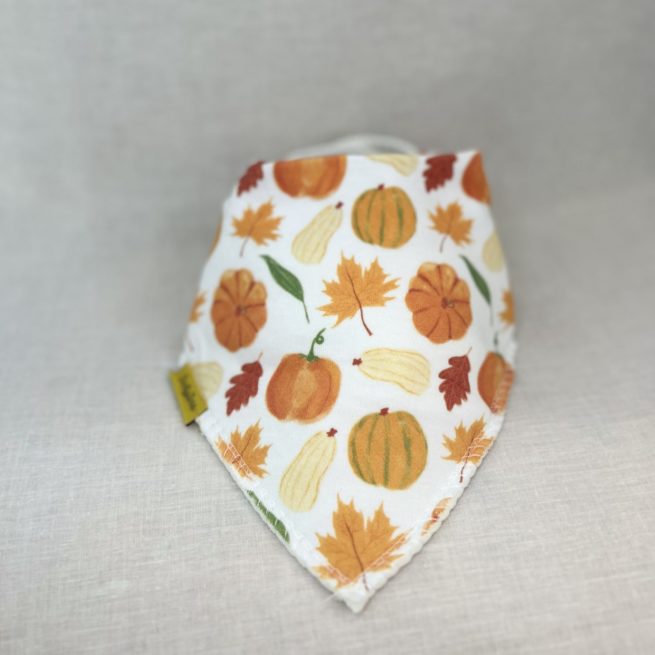 Autumn vibes organic cotton DribbleBoo bandana bib - Image 3