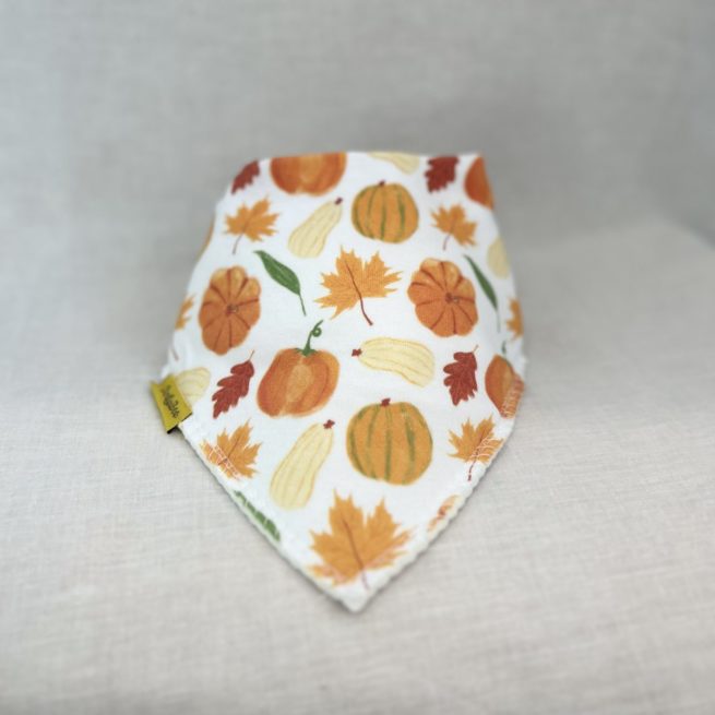 Autumn vibes organic cotton DribbleBoo bandana bib - Image 2