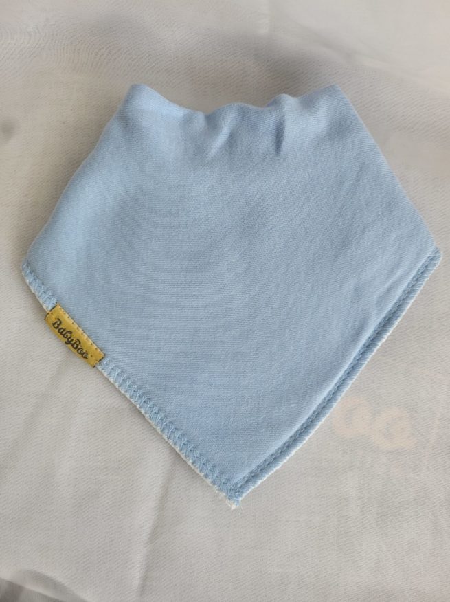 Just Baby blue organic cotton DribbleBoo bandana bib - Image 2