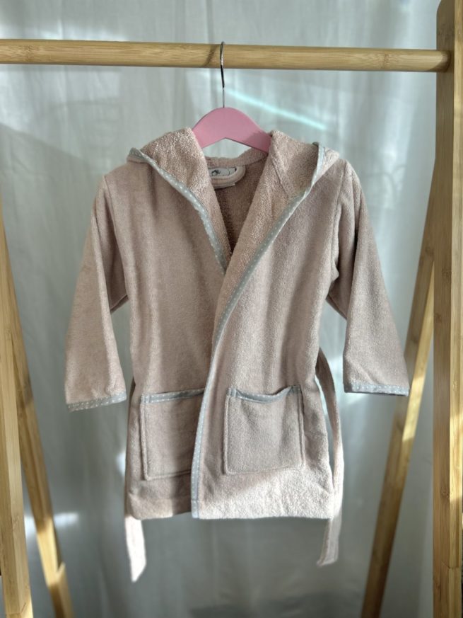 Blush with grey stars organic cotton CozyBoo robe