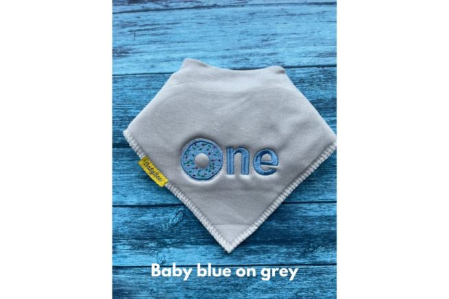 First birthday treat organic cotton Dribbleboo bandana bib - Image 2