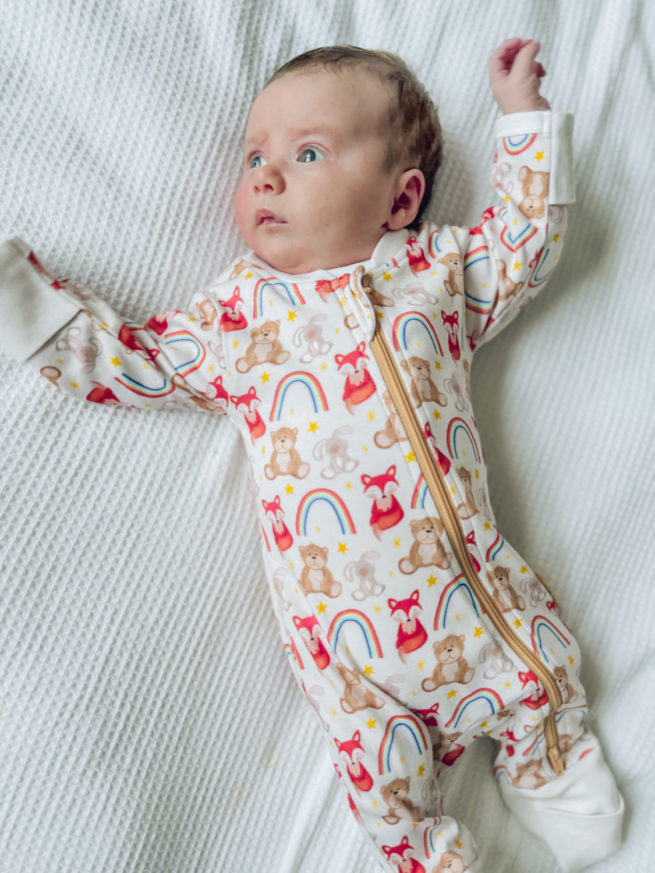 Woodland friends organic cotton ZippyBoo suit