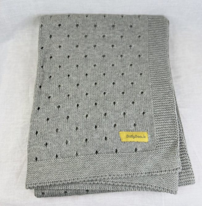 Organic cotton marl grey cellular BlankieBoo