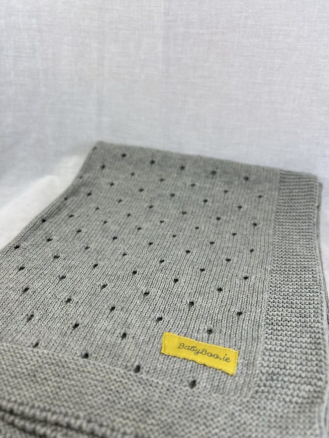 Organic cotton marl grey cellular BlankieBoo - Image 9