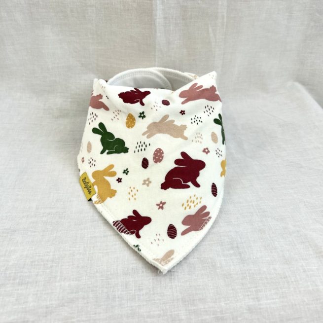 Cream Easter Bunnies organic cotton DribbleBoo bandana bib