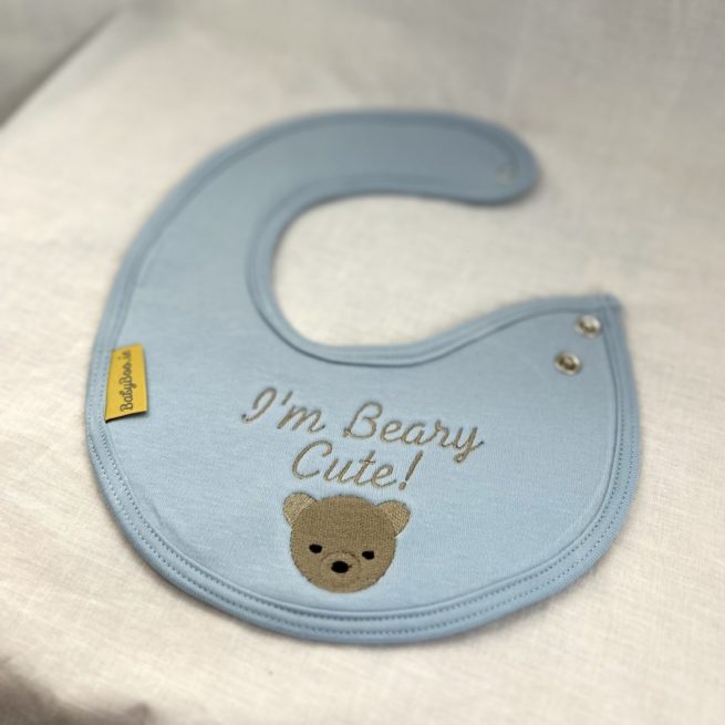 Beary Cute organic cotton LittleBoo newborn bib