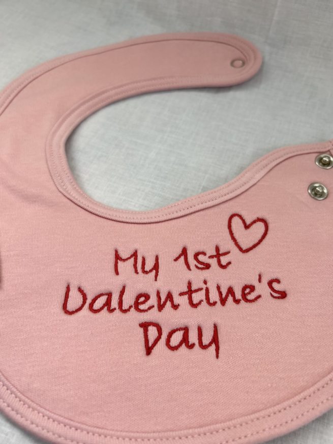 My First Valentine's Day organic cotton LittleBoo newborn bib - Image 5