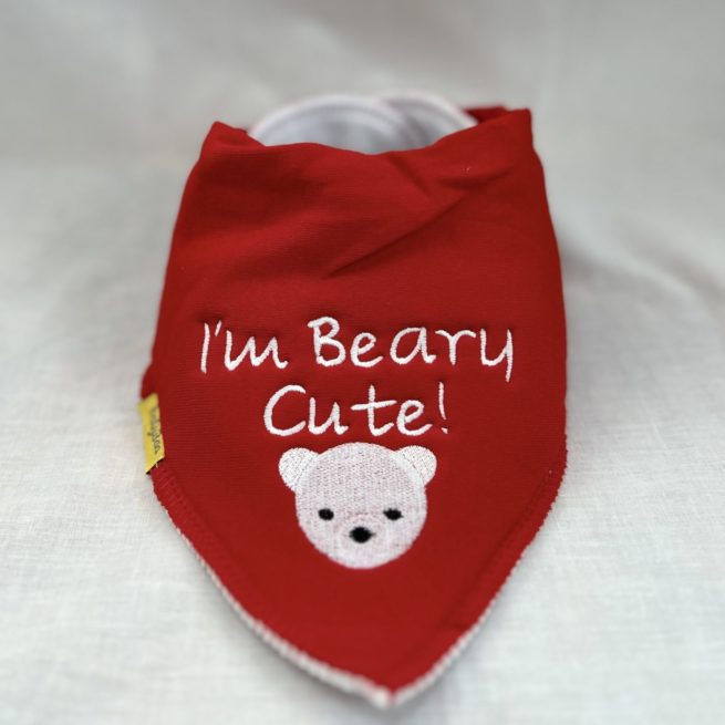 Beary Cute! organic cotton DribbleBoo bandana bib