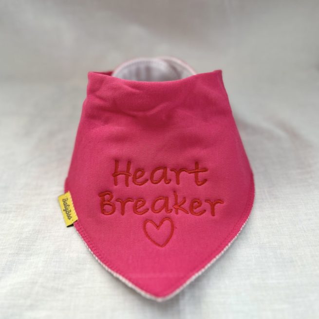 Heart Breaker organic cotton DribbleBoo bandana bib