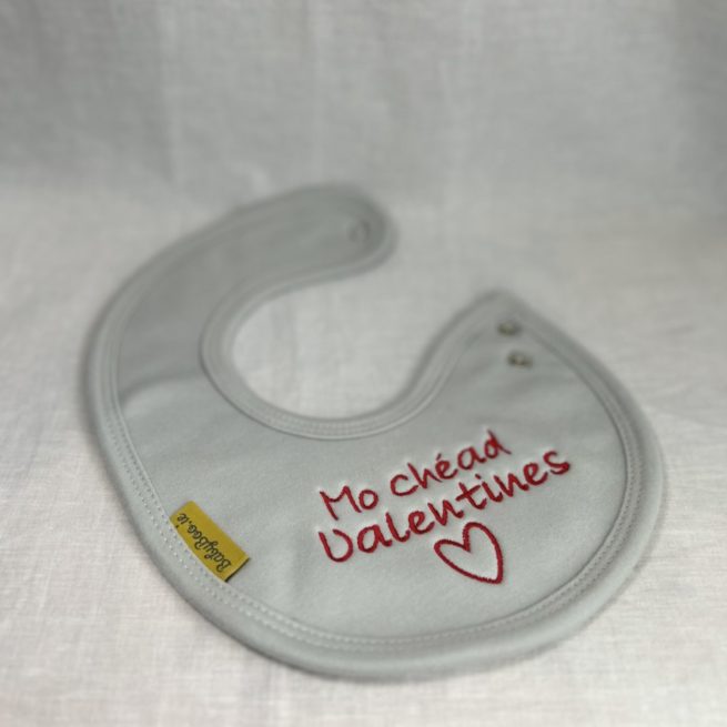 Mo Chéad Valentines organic cotton LittleBoo newborn bib - Image 6