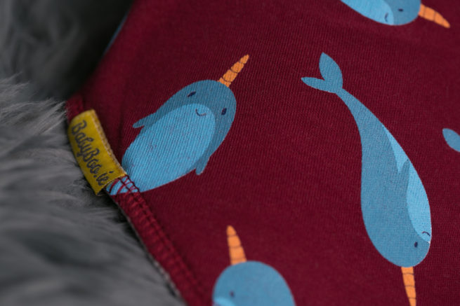 Niall the Narwhal organic cotton DribbleBoo bandana bib - Image 2