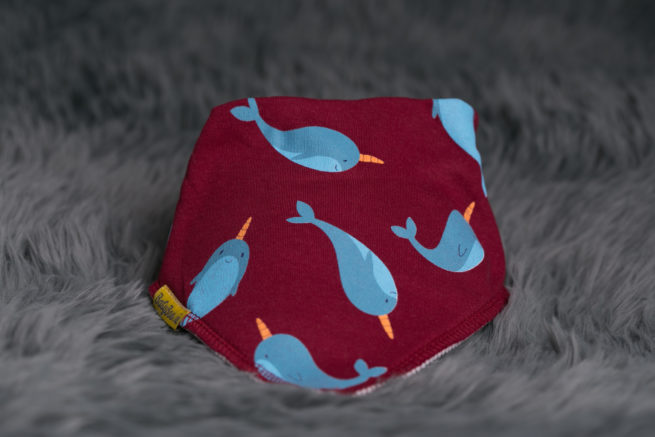 Niall the Narwhal organic cotton DribbleBoo bandana bib