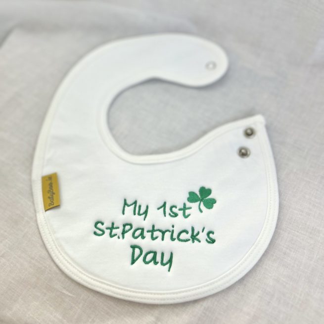 My 1st St Patrick's Day organic cotton LittleBoo newborn bib