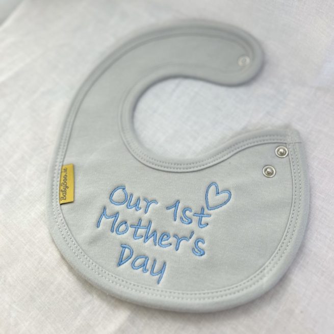 Our 1st Mother's Day organic cotton LittleBoo newborn bib