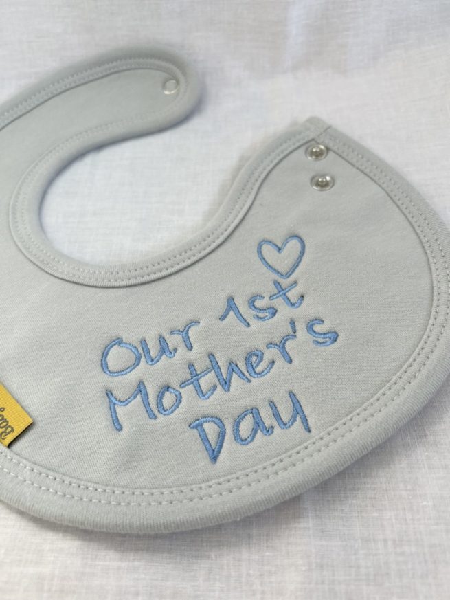 Our 1st Mother's Day organic cotton LittleBoo newborn bib - Image 2