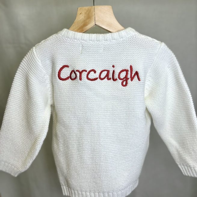 Corcaigh White organic cotton zipped cardigan