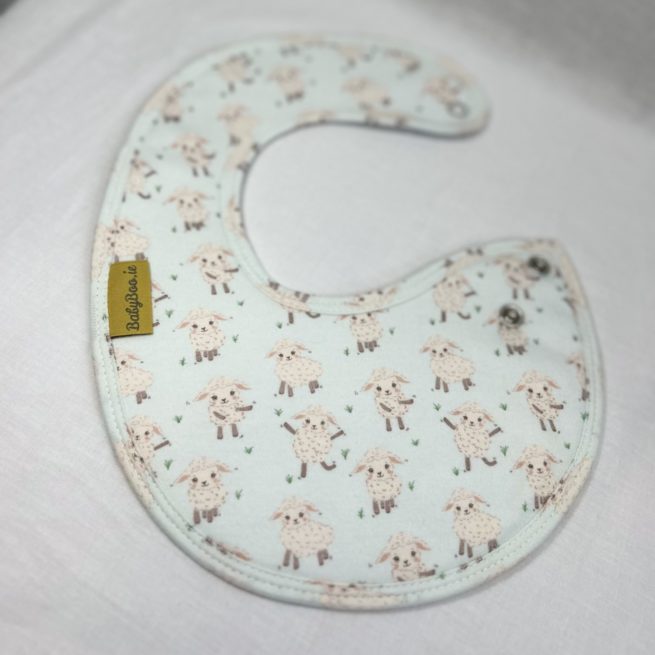 Dancing Lambs organic cotton LittleBoo baby bib