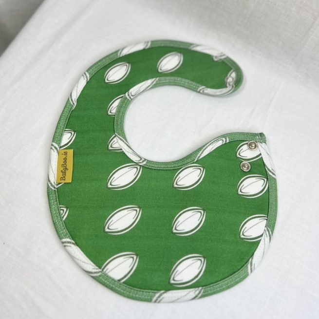 Irish Rugby organic cotton LittleBoo baby bib