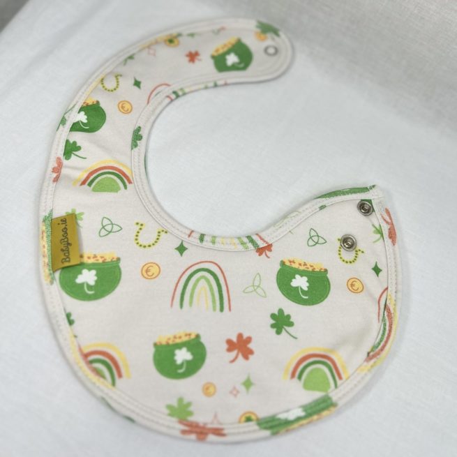 Lucky St Ptrick's Day organic cotton LittleBoo baby bib