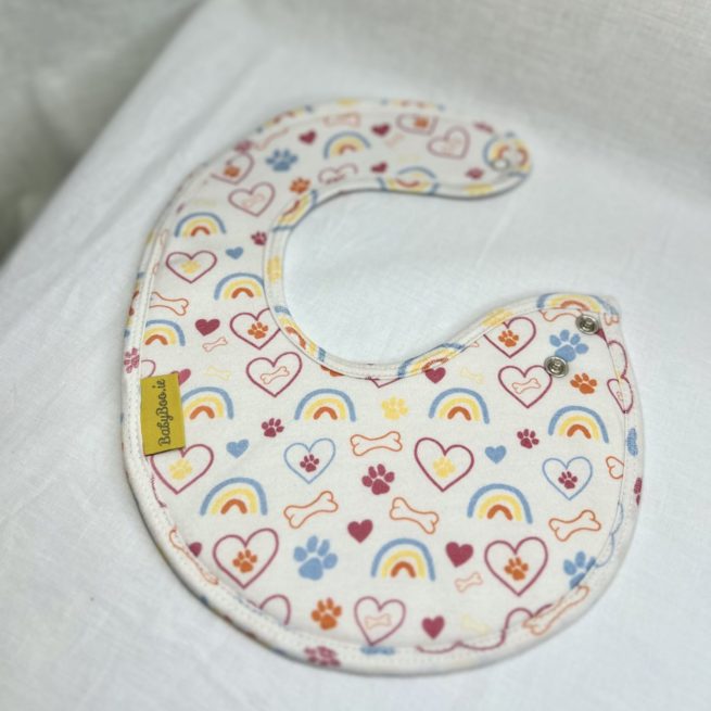 Puppy Love organic cotton LittleBoo baby bib