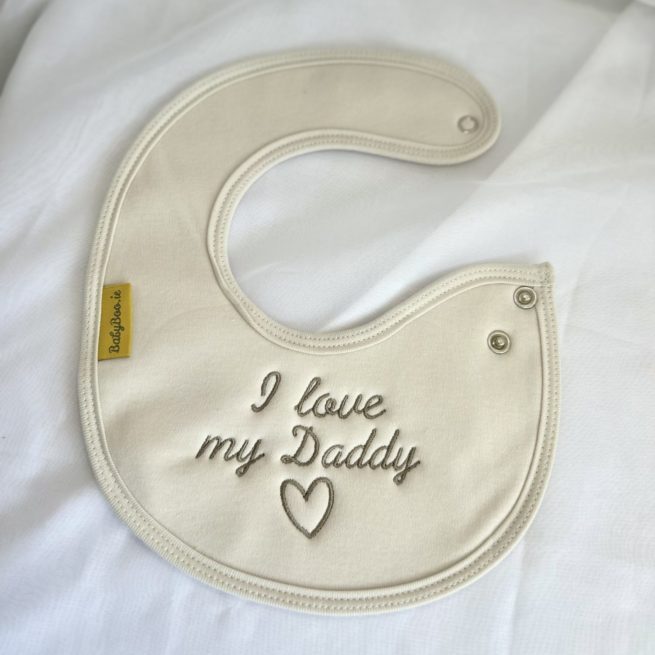 I love my Daddy organic cotton LittleBoo newborn bib