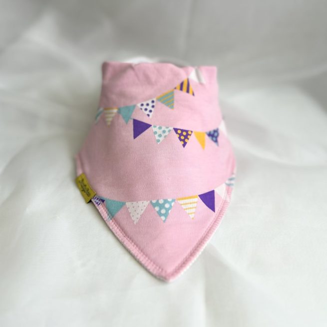 Pink Party Time Organic Cotton DribbleBoo Bandana bib