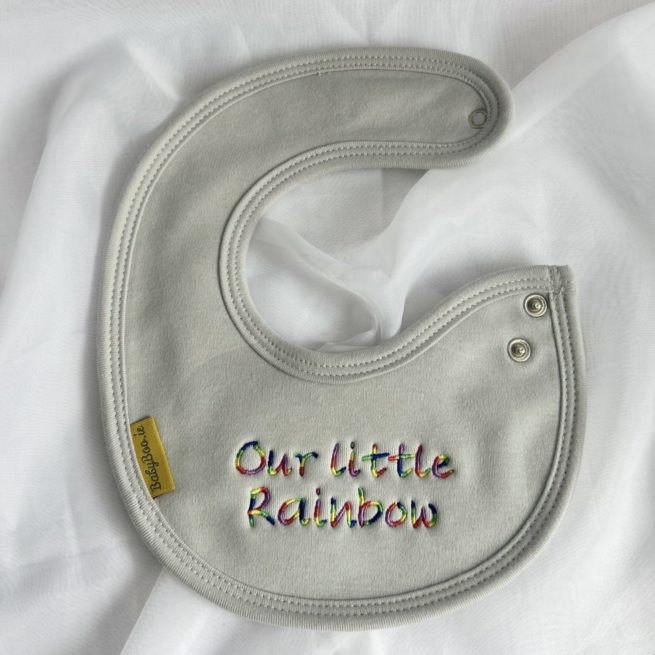Our Little Rainbow organic cotton LittleBoo newborn bib