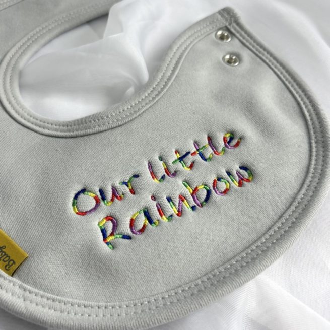Our Little Rainbow organic cotton LittleBoo newborn bib - Image 5