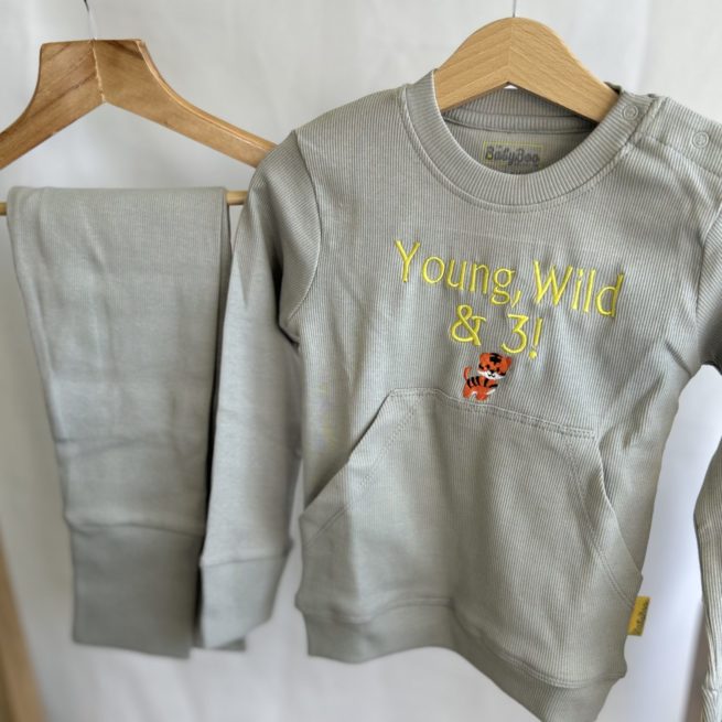 Young, Wild and 3! Birthday Organic Cotton Loungewear Set