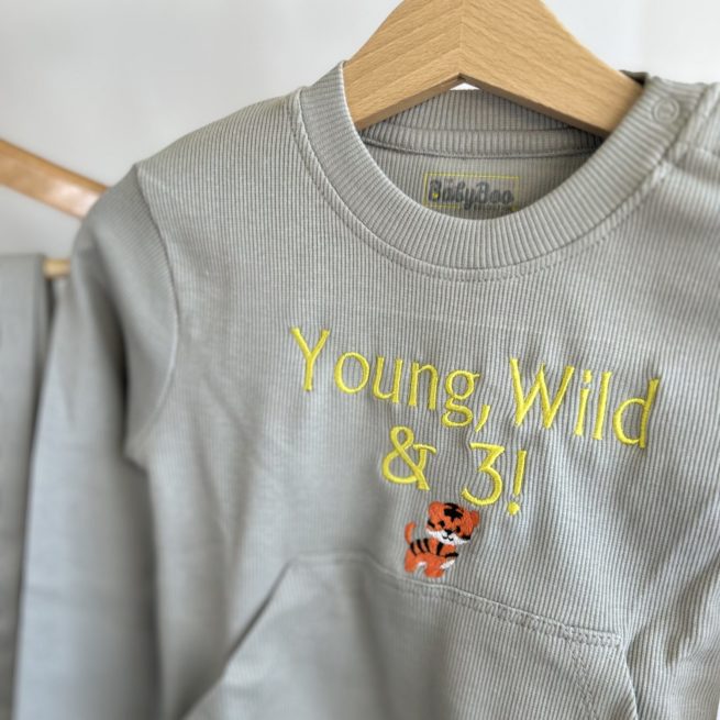 Young, Wild and 3! Birthday Organic Cotton Loungewear Set - Image 2