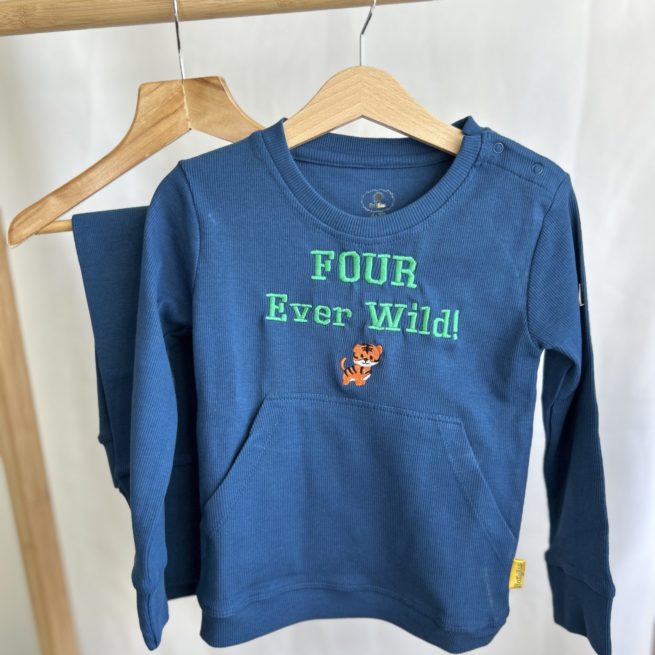 FOUR Ever Wild! Birthday Organic Cotton Loungewear Set