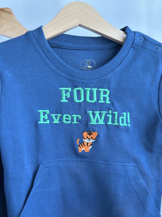 FOUR Ever Wild! Birthday Organic Cotton Loungewear Set - Image 2