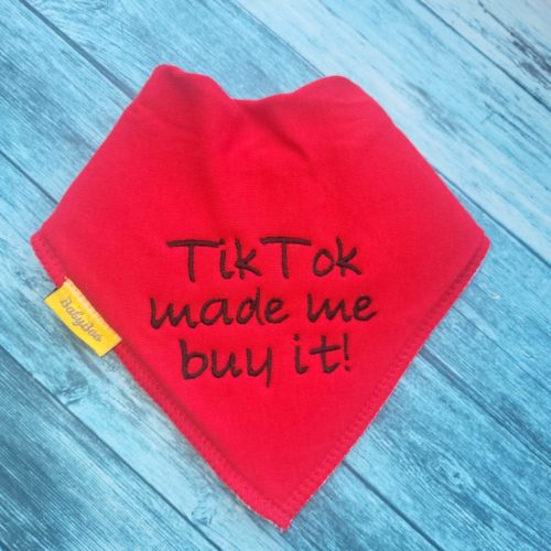 TikTok organic cotton DribbleBoo bandana bib