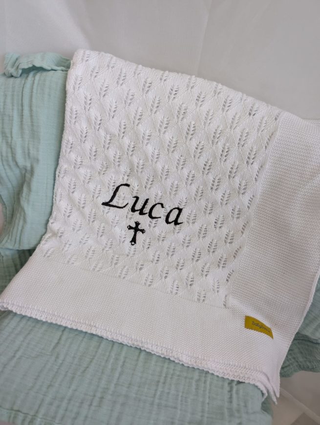 Sale - Organic cotton Delicate White Blankieboo - Luca - Image 3