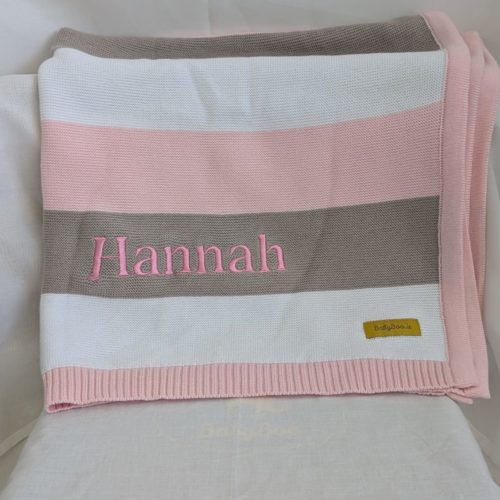Sale - Organic cotton Pink Stripe Blankieboo - Hannah