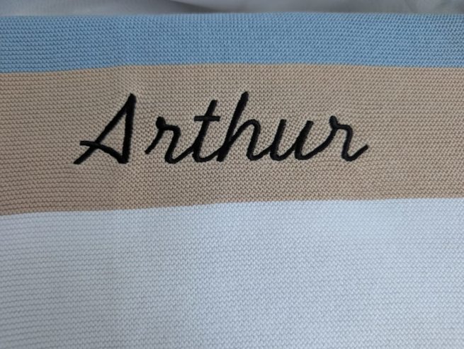 Sale - Organic cotton Blue Stripe Blankieboo - Arthur - Image 2